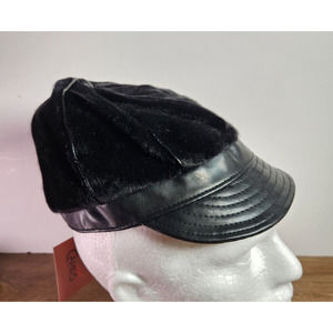 Carlos Santana Mens One Size Newsboy Polyester Cap‎ Black 90s NWOT